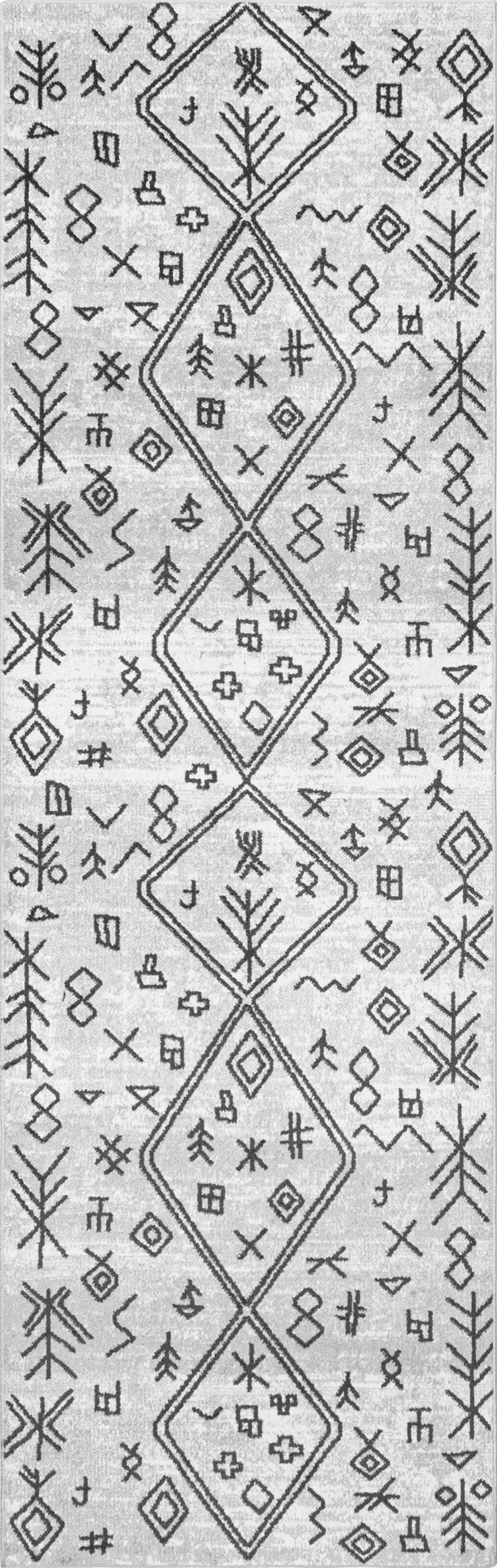 Nina Abstract Mural Washable Rug | Grey