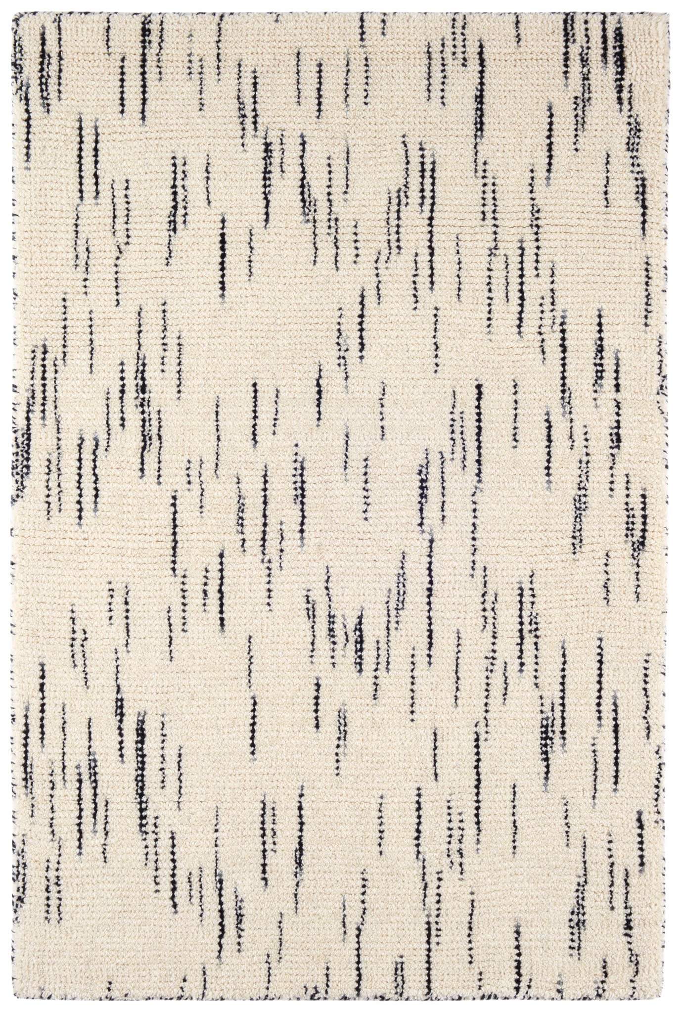 Ozzie Hand Loom Knotted Wool Rug | Black/White