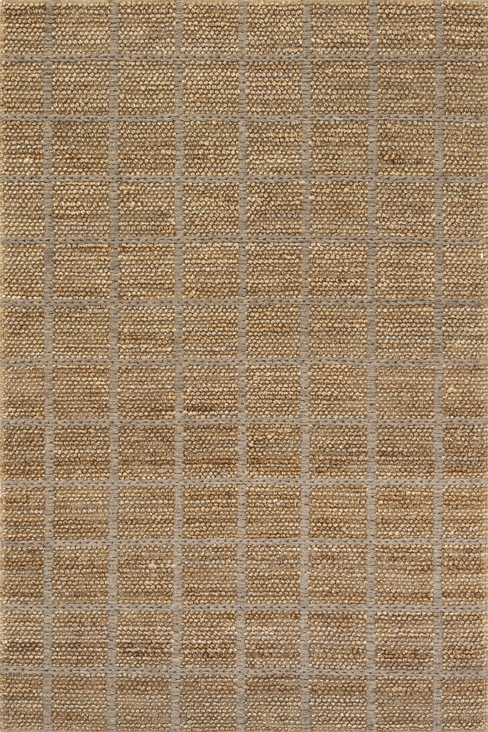 Penni Checked Jute and Wool Rug | Natural