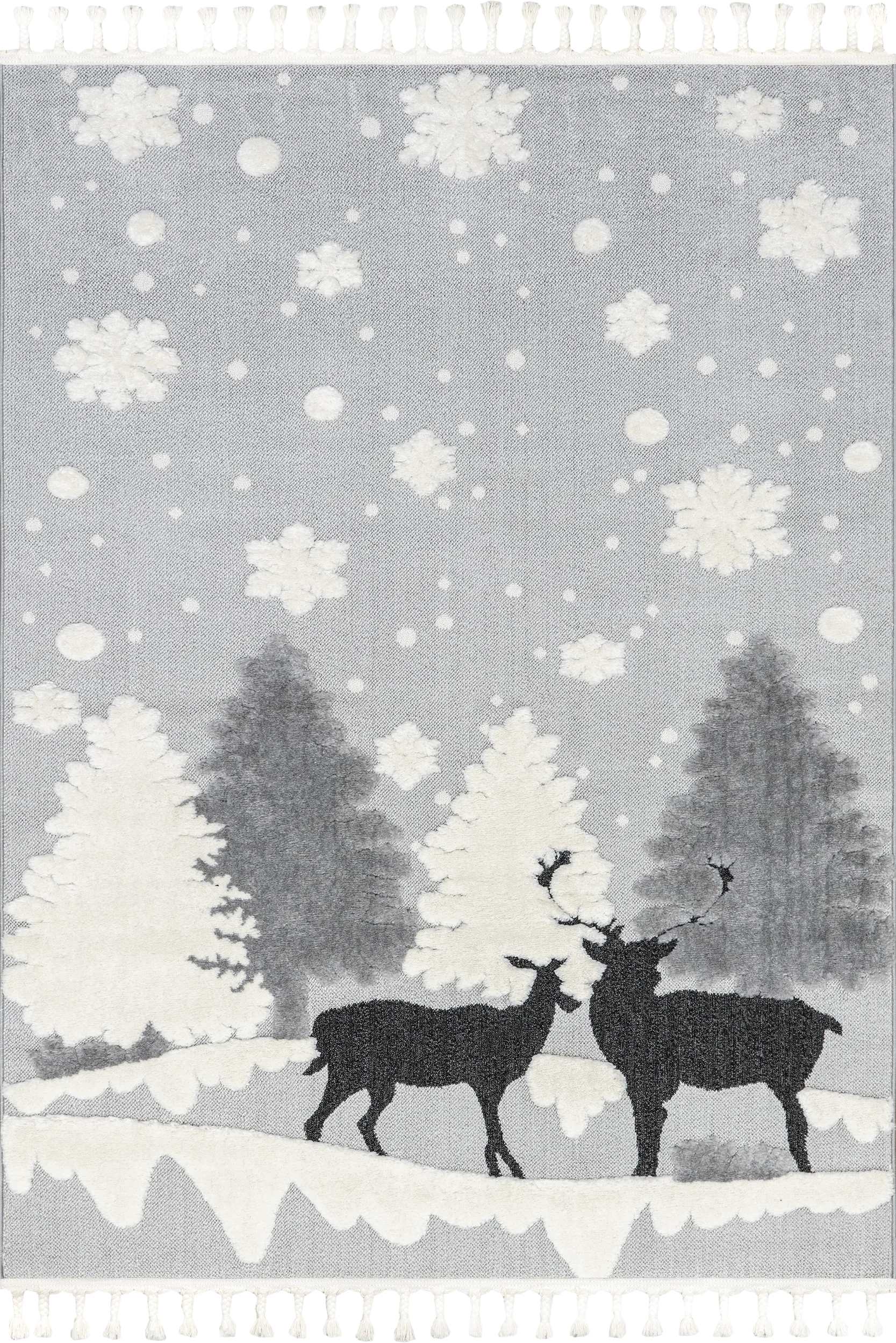 Pippa Reindeer Rug | Light Grey