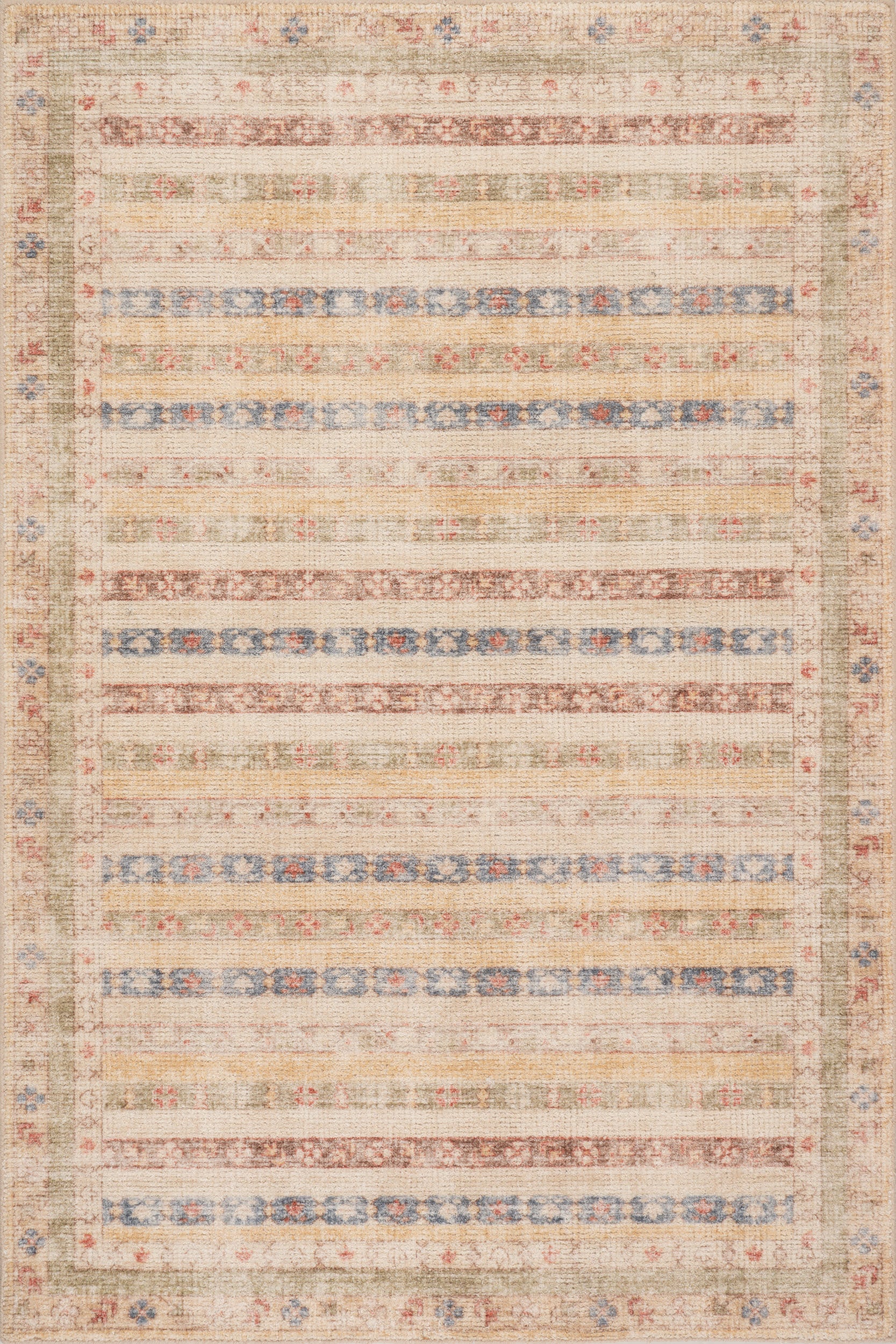 Raji Hand Tufted Multi-Stripe Wool-Blend Rug | Multicolor