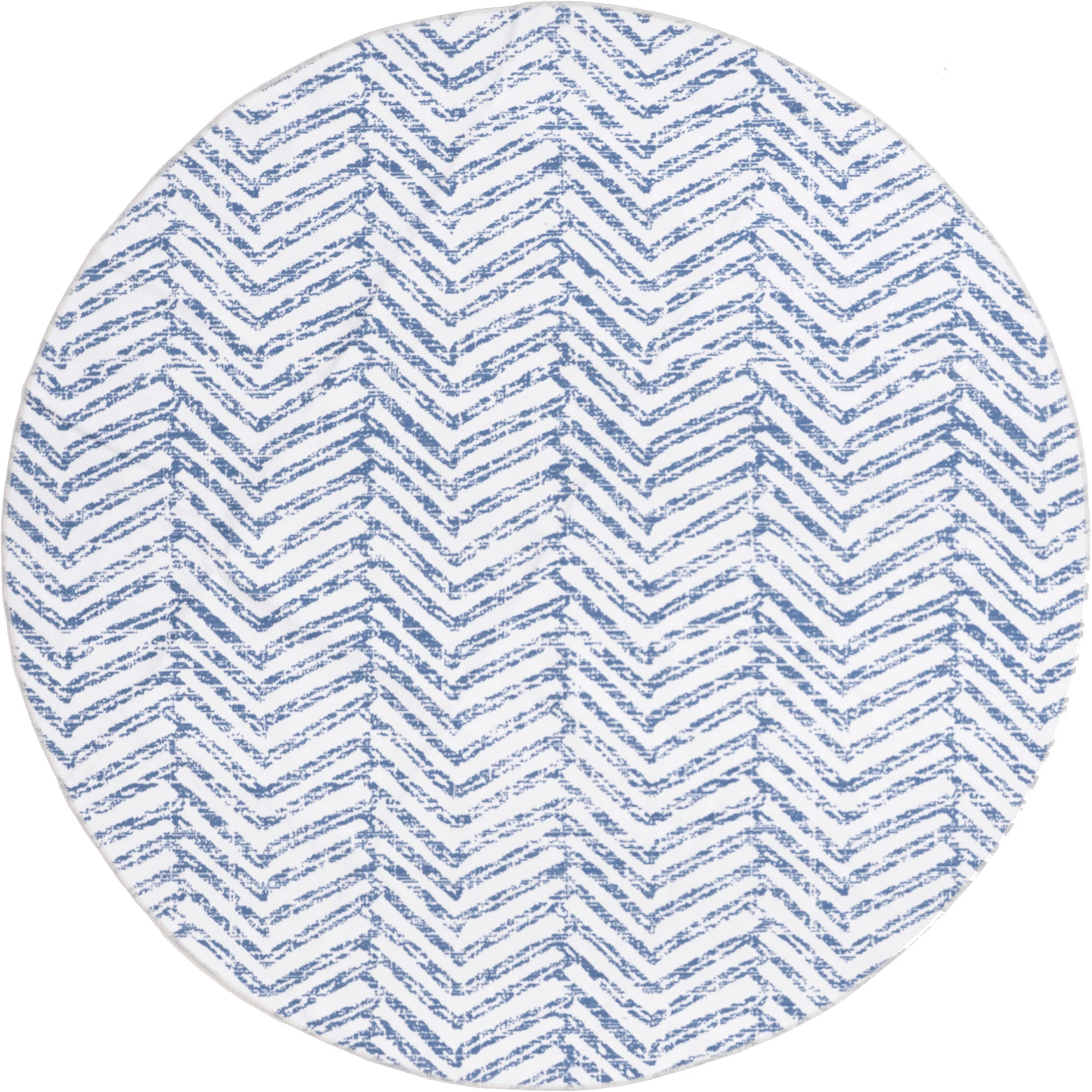 Reverse Herringbone Washable Rug | Blue