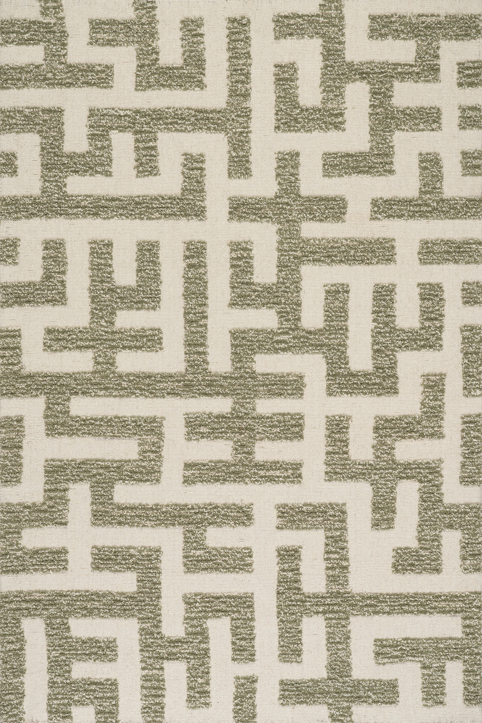 Riel Bohemian Geometric Wool Rug | Green