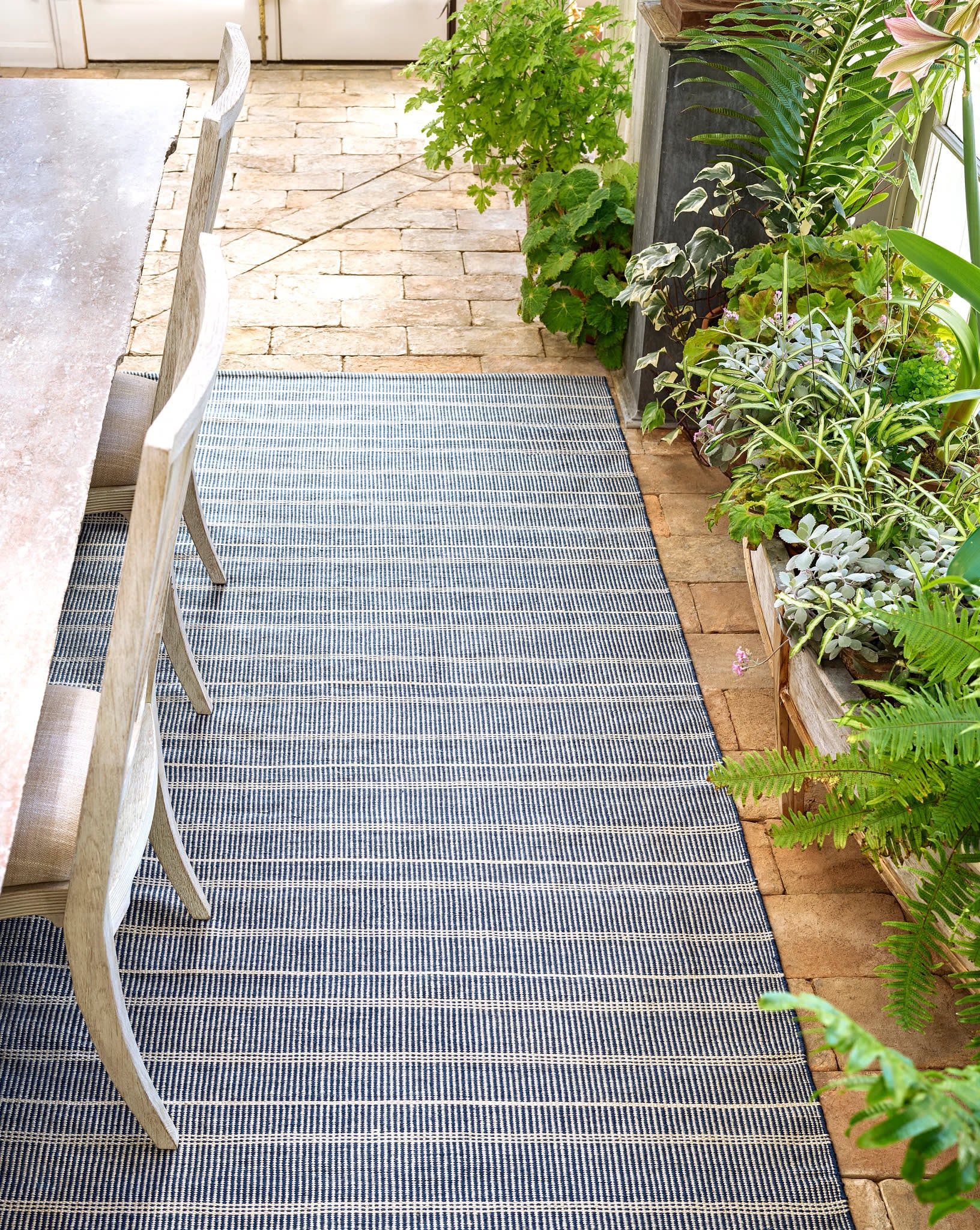 Samson Handwoven Indoor/Outdoor Rug by Bunny Williams | Navy - Image 2