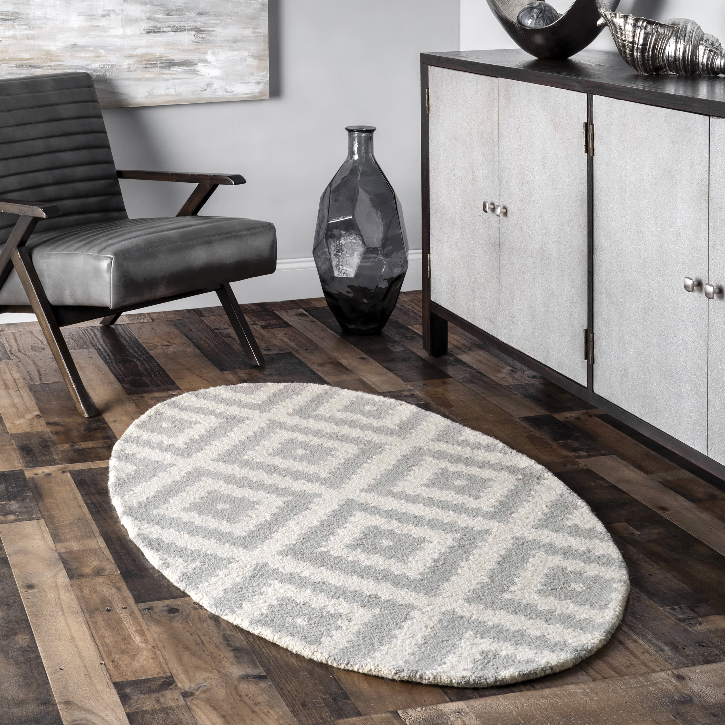 Scandinavia Diamond Rug | Light Grey - Image 2