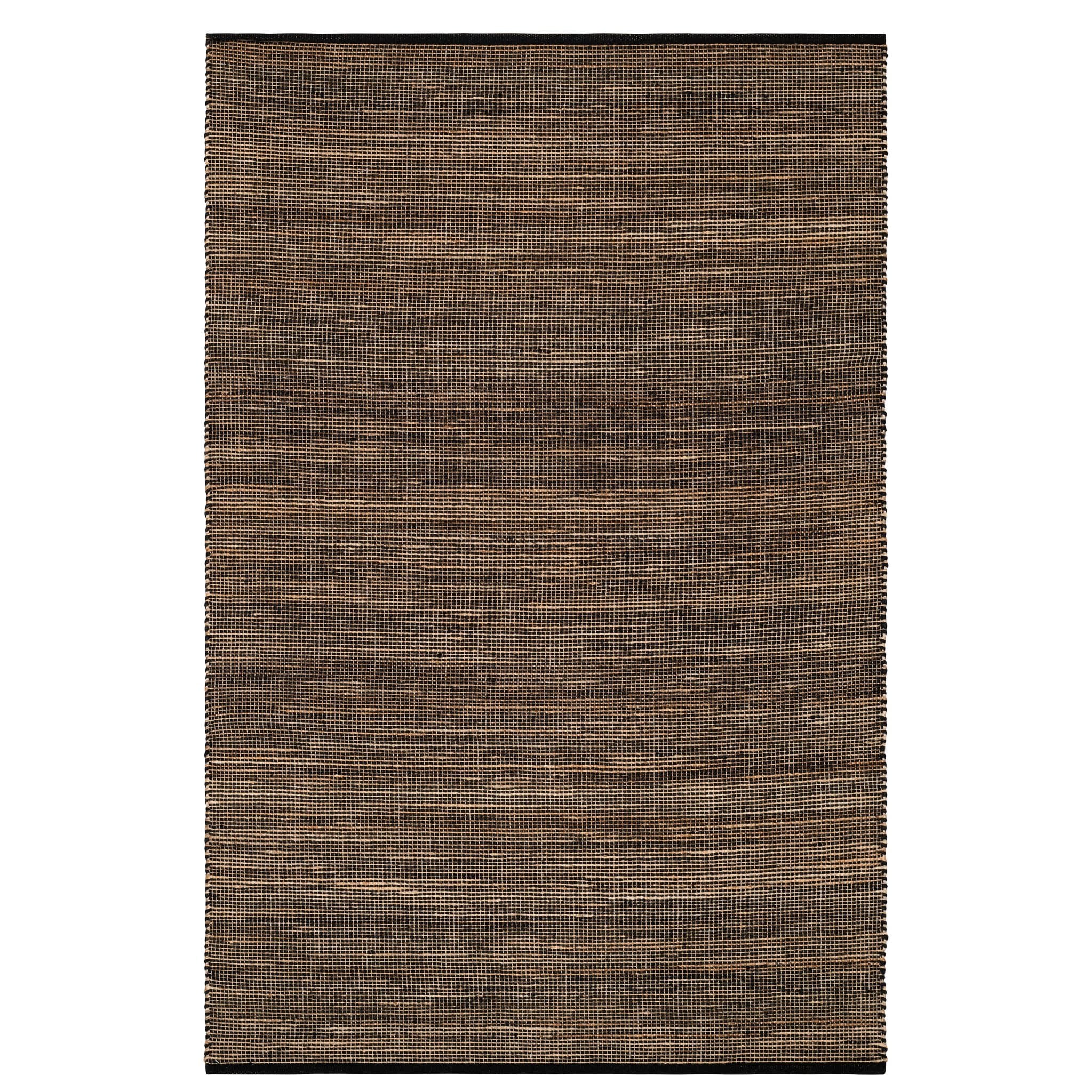 Seed Handwoven Jute Rug | Black/Natural