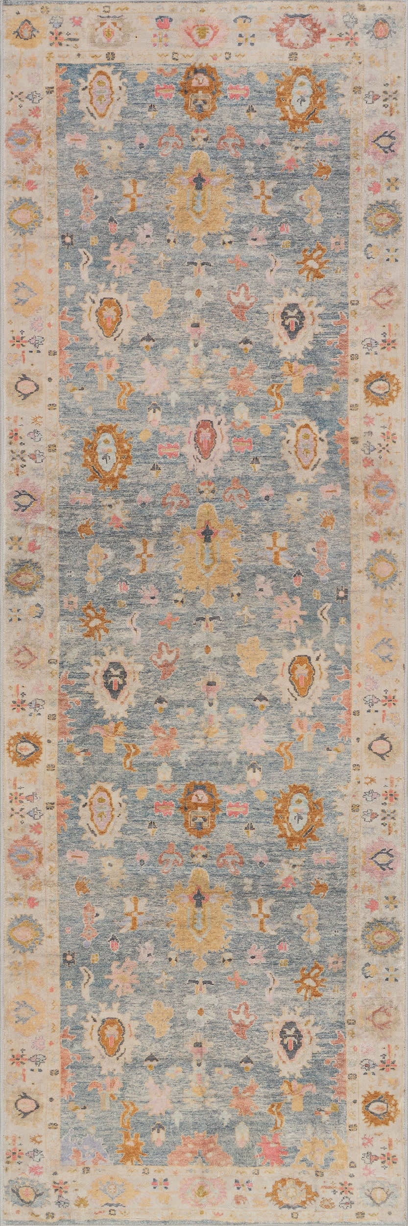 Selune Washable Rug | Light Blue