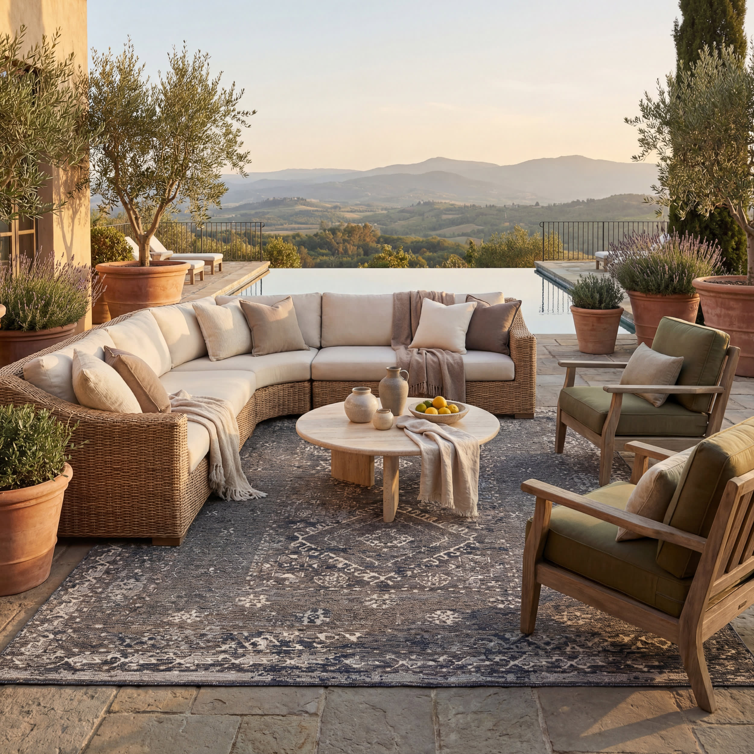 Solia Traditional Medallion Indoor/Outdoor Rug | Navy - Image 2