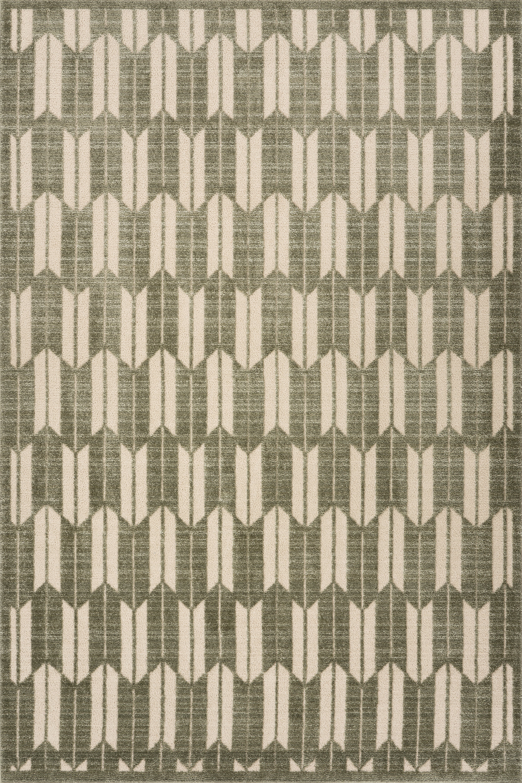 Suba Transitional Geometric Rug | Green