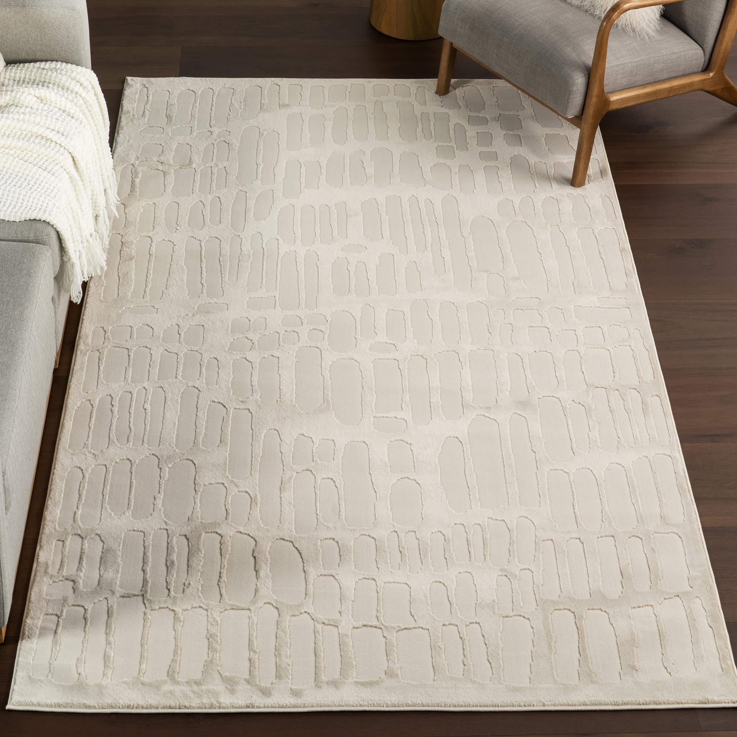 Summit Plush Textured Washable Rug | Cream - Image 2
