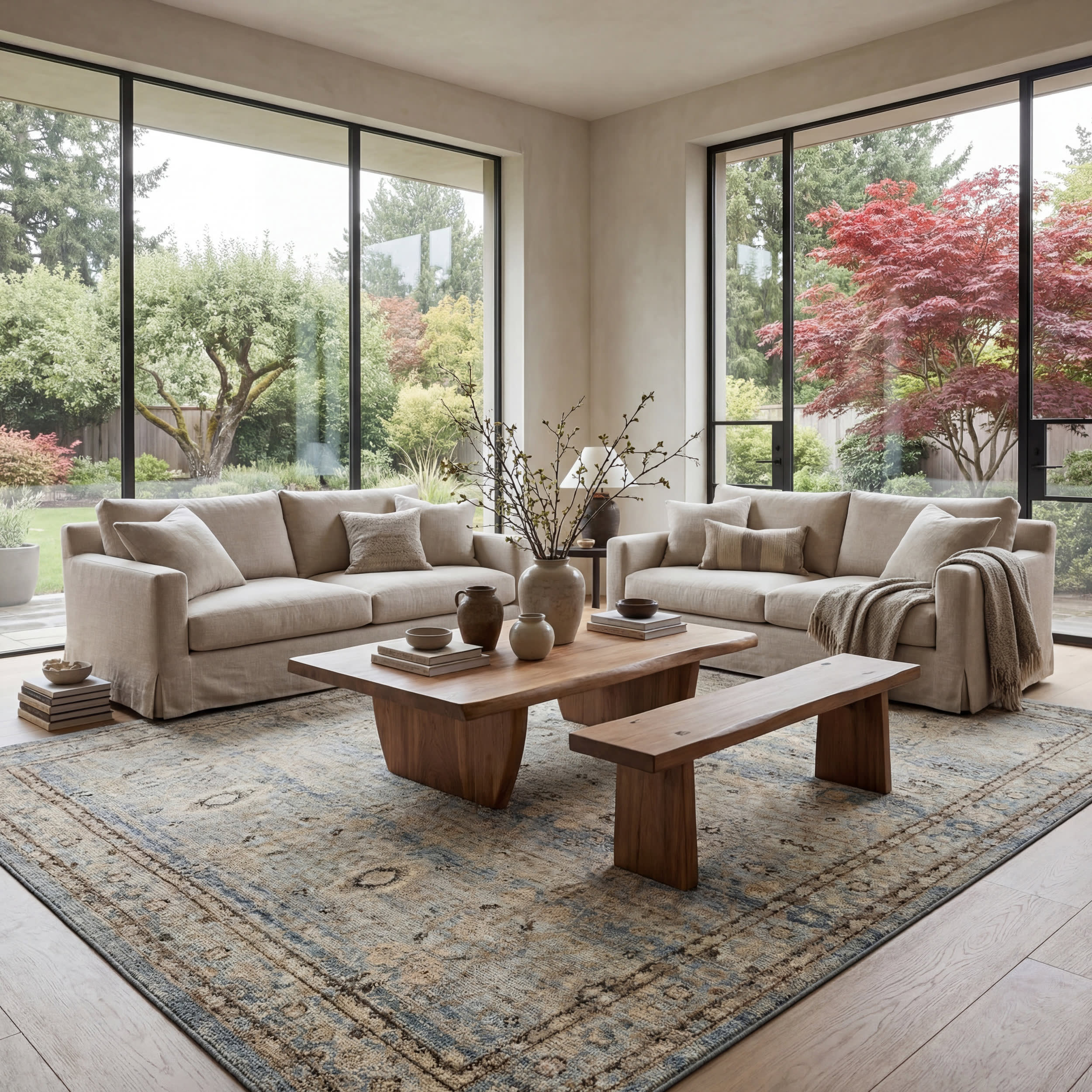 Tavara Traditional Bordered Washable Rug | Blue - Image 2