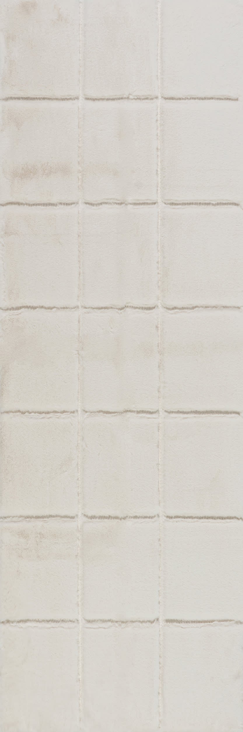 Tessera Grid Plush Cloud Washable Rug | Off White