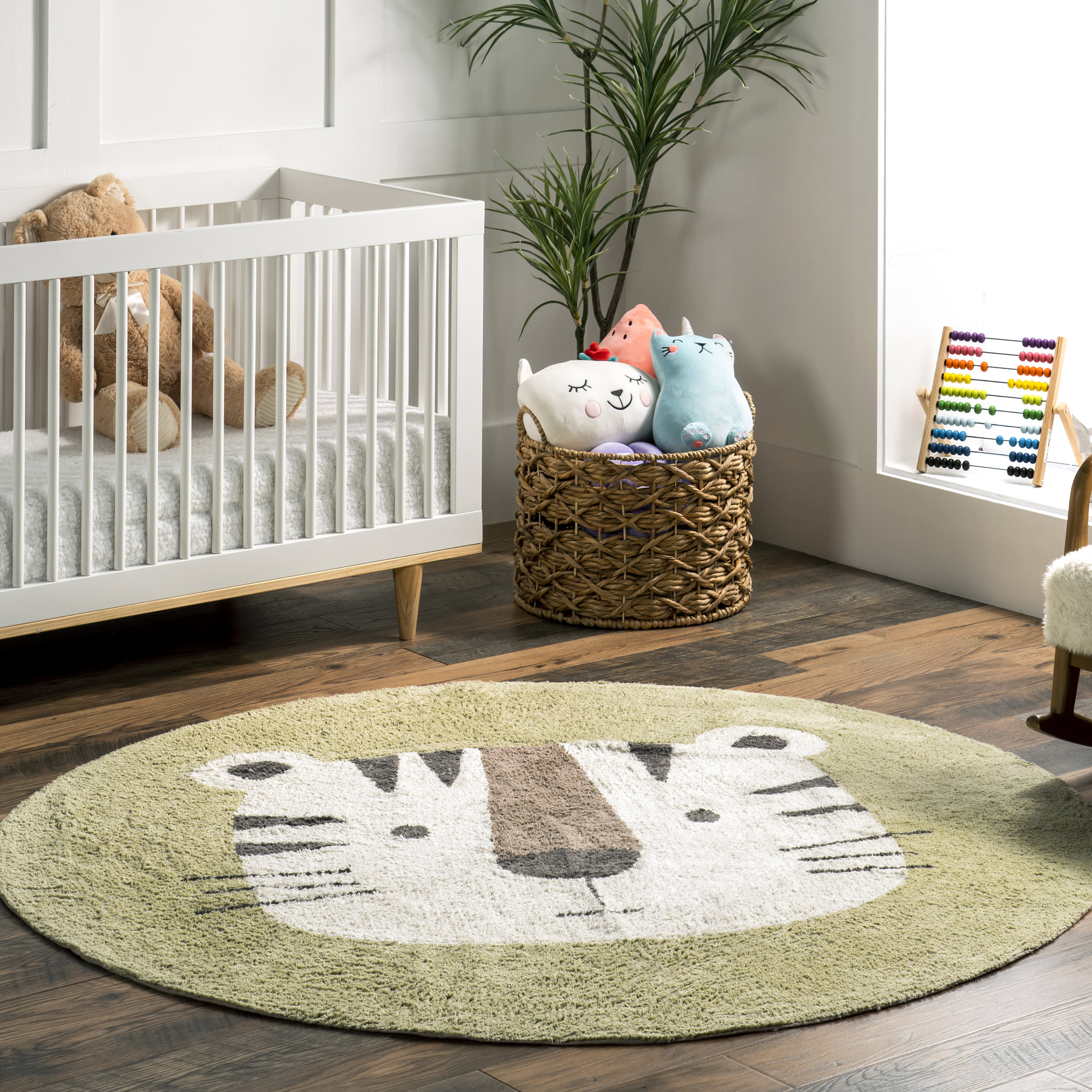 Tiger Nursery Washable Rug | Ivory - Image 2