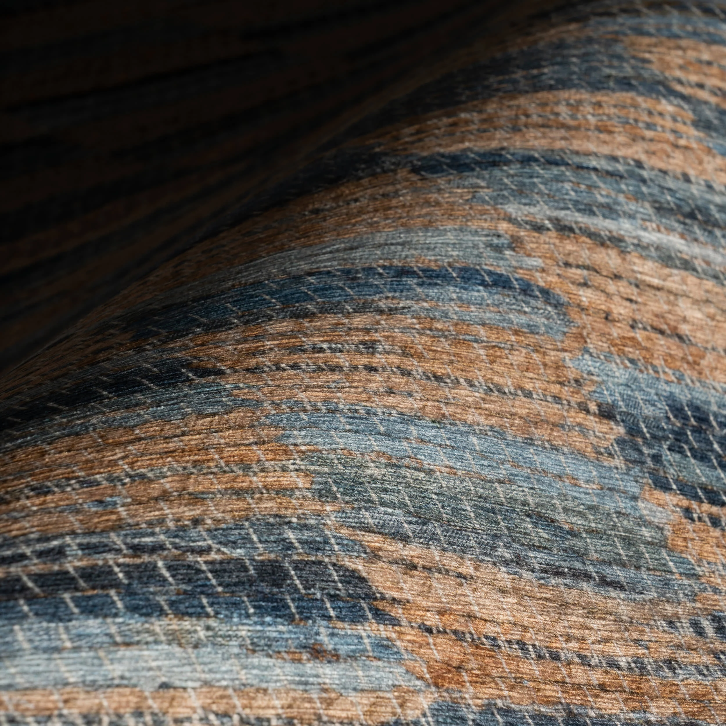 Tilburg Stripe Machine Washable Rug | Blue - Image 4