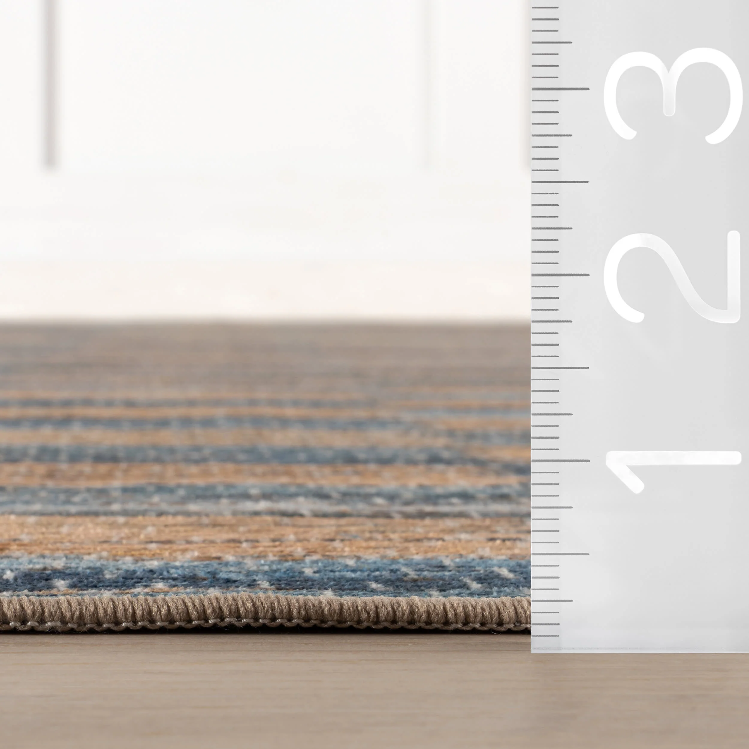 Tilburg Stripe Machine Washable Rug | Blue - Image 5