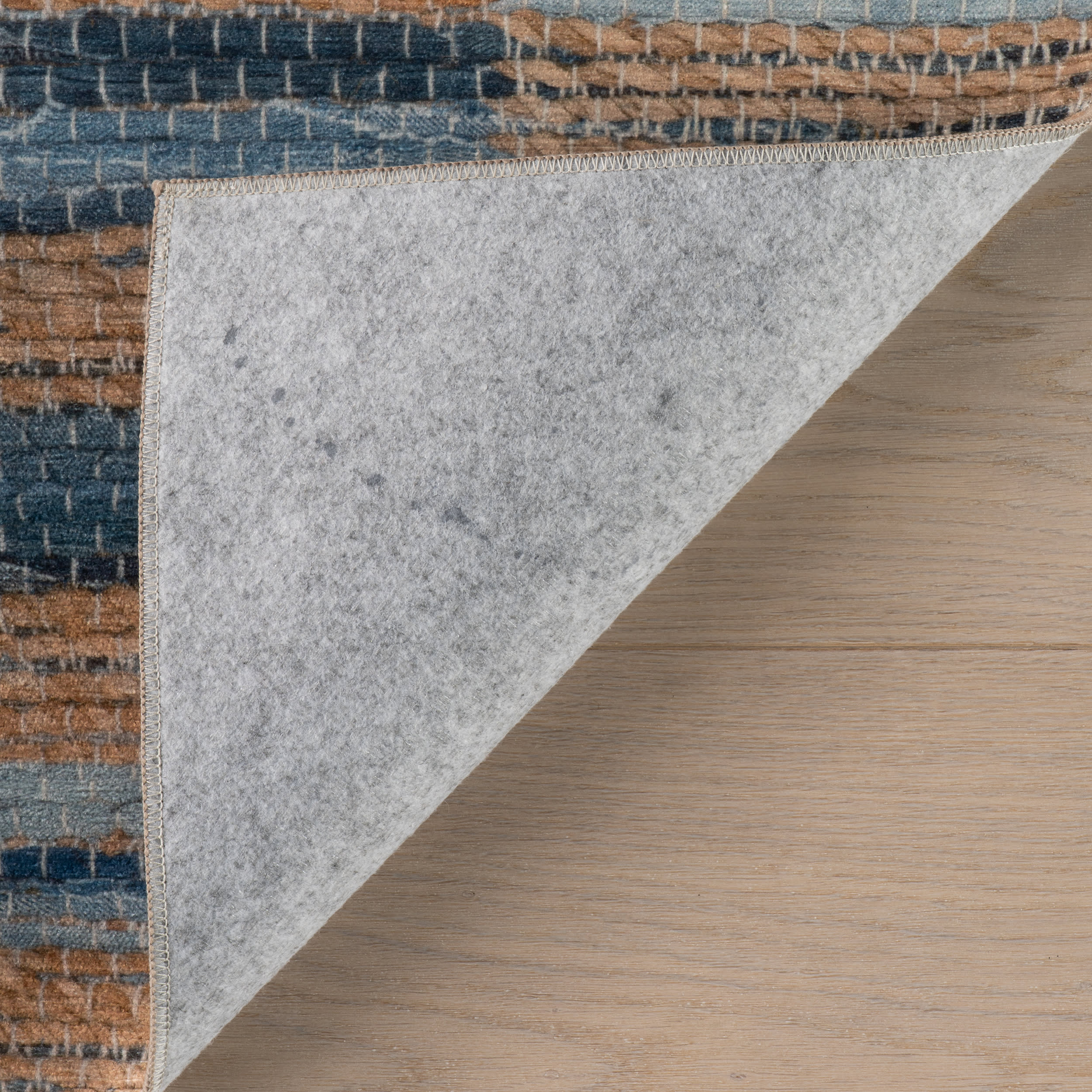 Tilburg Stripe Machine Washable Rug | Blue - Image 7