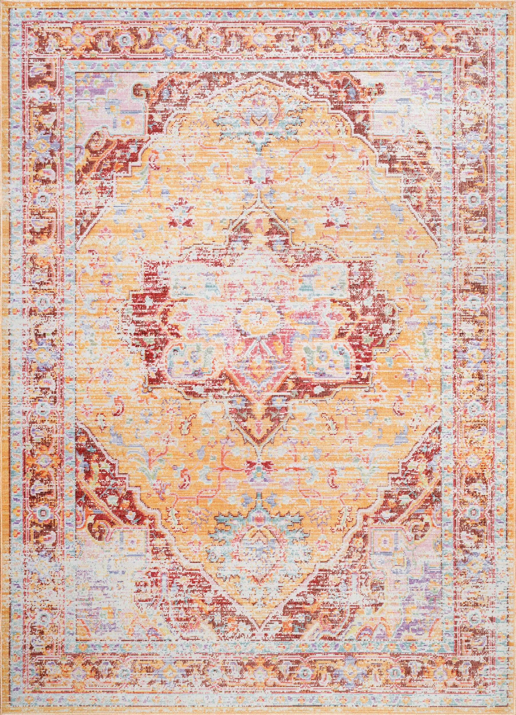 Tinted Cartouche Medallion Rug | Orange