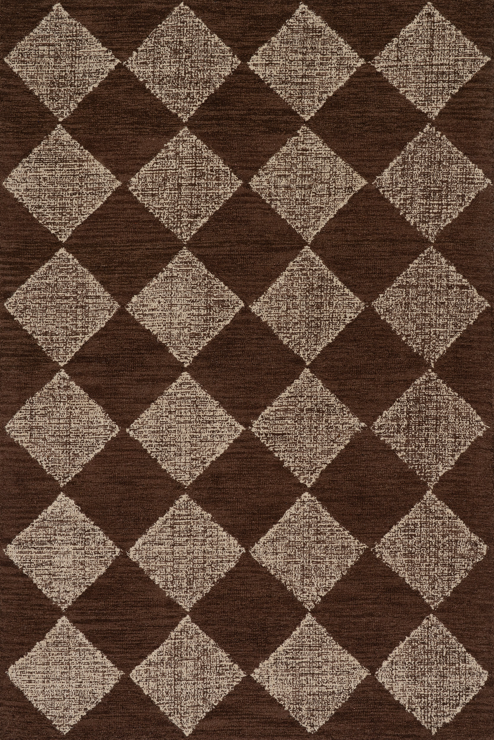 Tova Tufted Diamond Rug | Light Brown