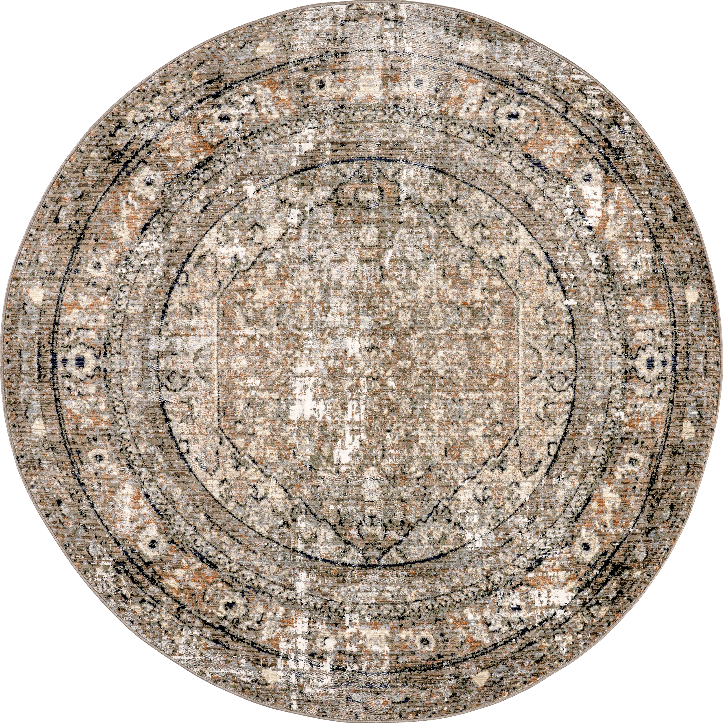 Vintage Medallion Fringe Rug | Beige