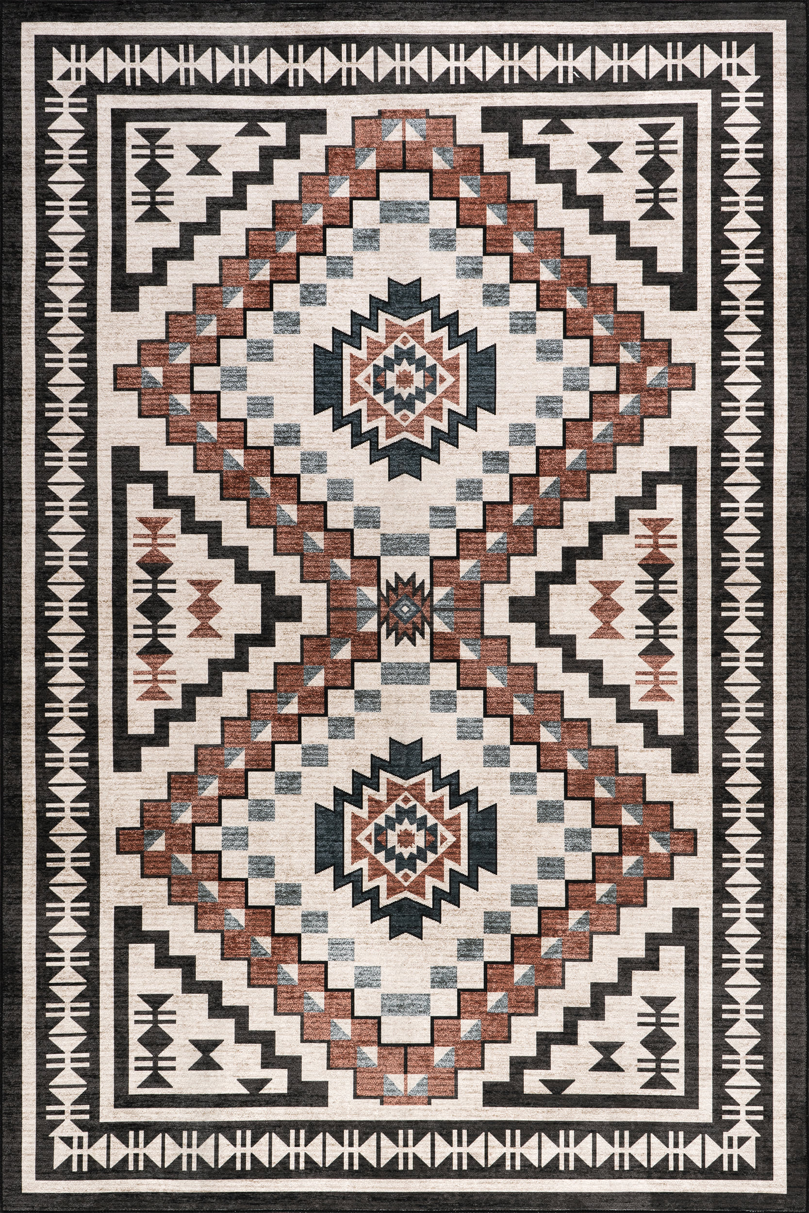 Violeta Timeless Medallion Washable Rug | Beige