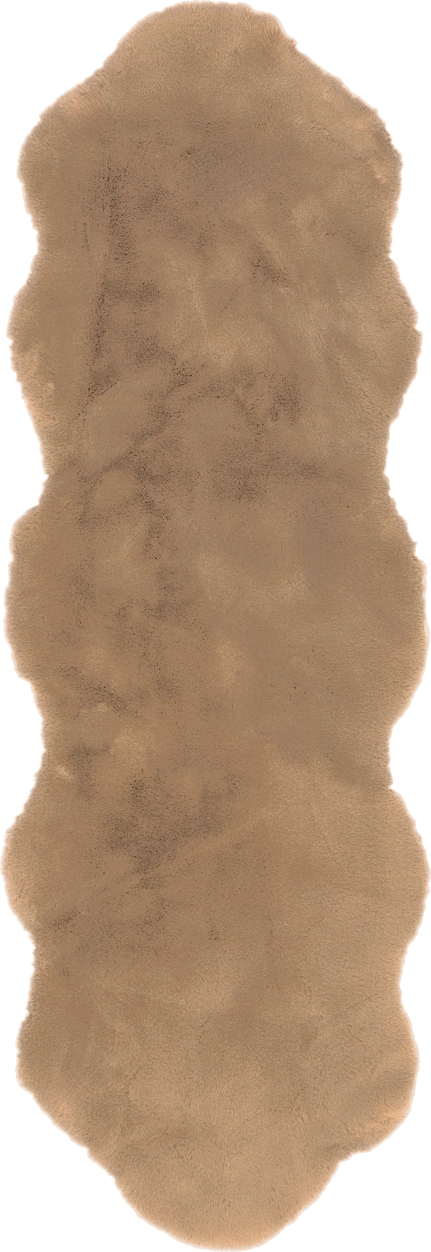 Waverly Double Faux Sheepskin Pelt Plush Cloud Washable Rug | Camel