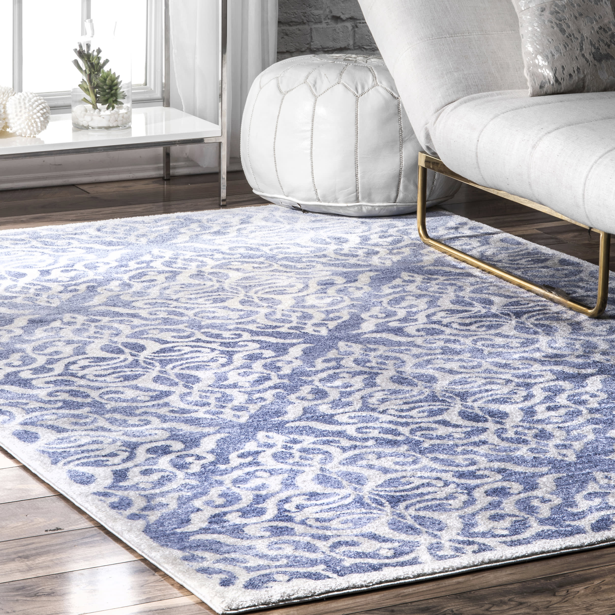Wrought Iron Trellis Rug | Blue - Image 2